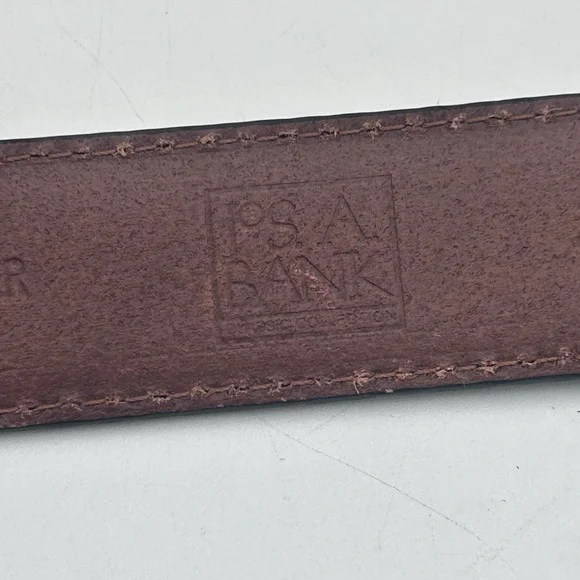 NEW Jos A Bank Dress Belt Mens Size 42 Brown Italian Leather Brass Buckle - Picture 6 of 7